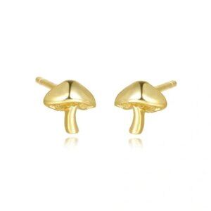 NWT Mushroom Earrings Sterling Silver | Small Gold Cute Mom Gift Daughter Aunt